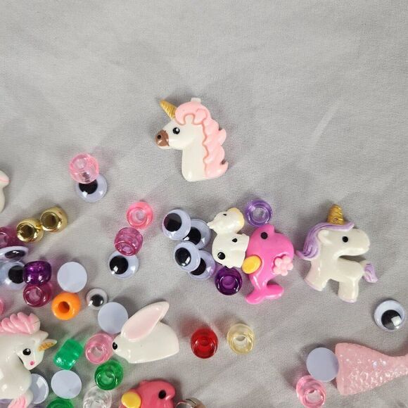 Lot of Craft Embellishments Plastic 3D Unicorn Bunny Whale Lady Bug Google Eyes - Picture 3 of 8